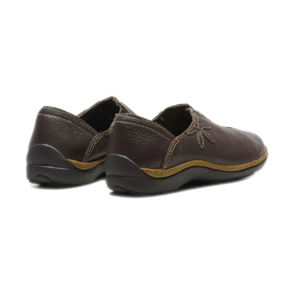 Bass Slip Ons Leather Brown Colour For Women