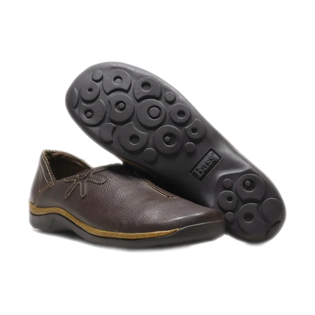Bass Slip Ons Leather Brown Colour For Women