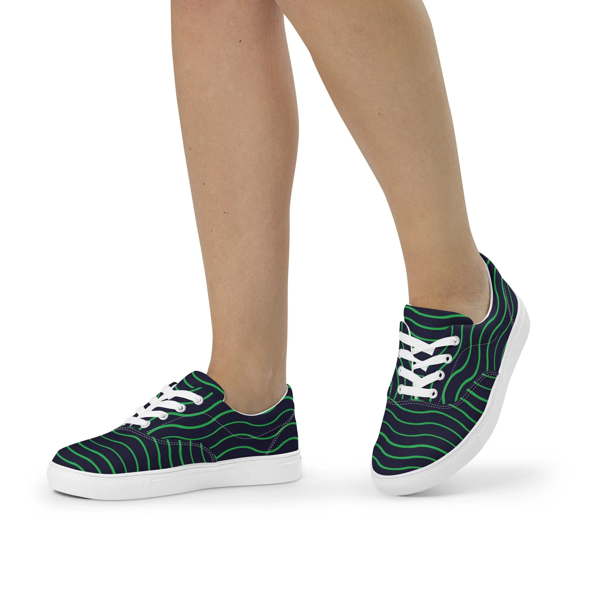 BE LIKE WATER Women’s Lace-Up Canvas Shoes