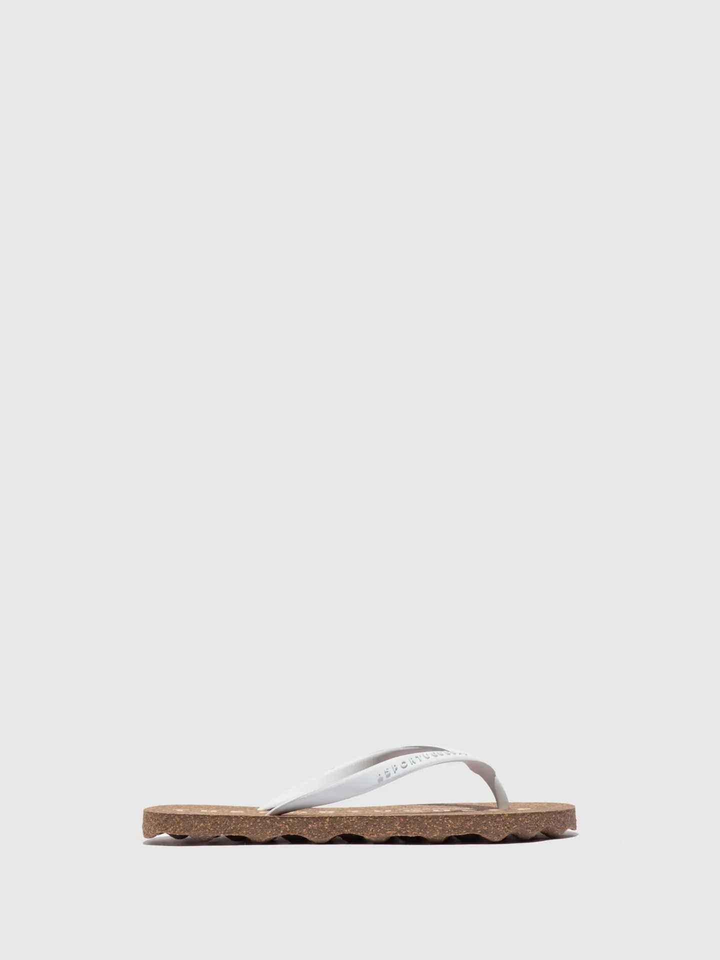 Beach Flip-Flops BASE White & Rubber Strap
