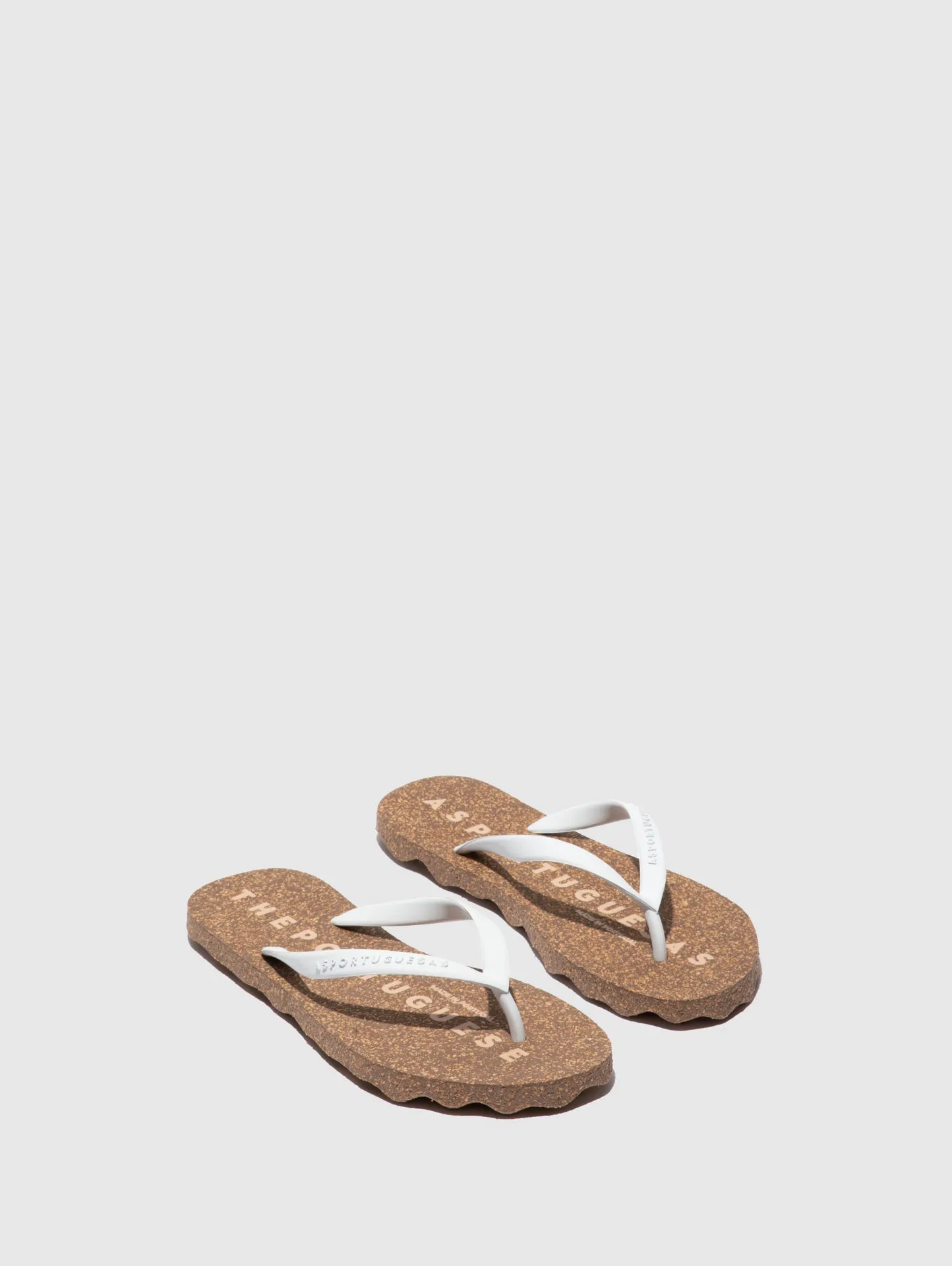Beach Flip-Flops BASE White & Rubber Strap