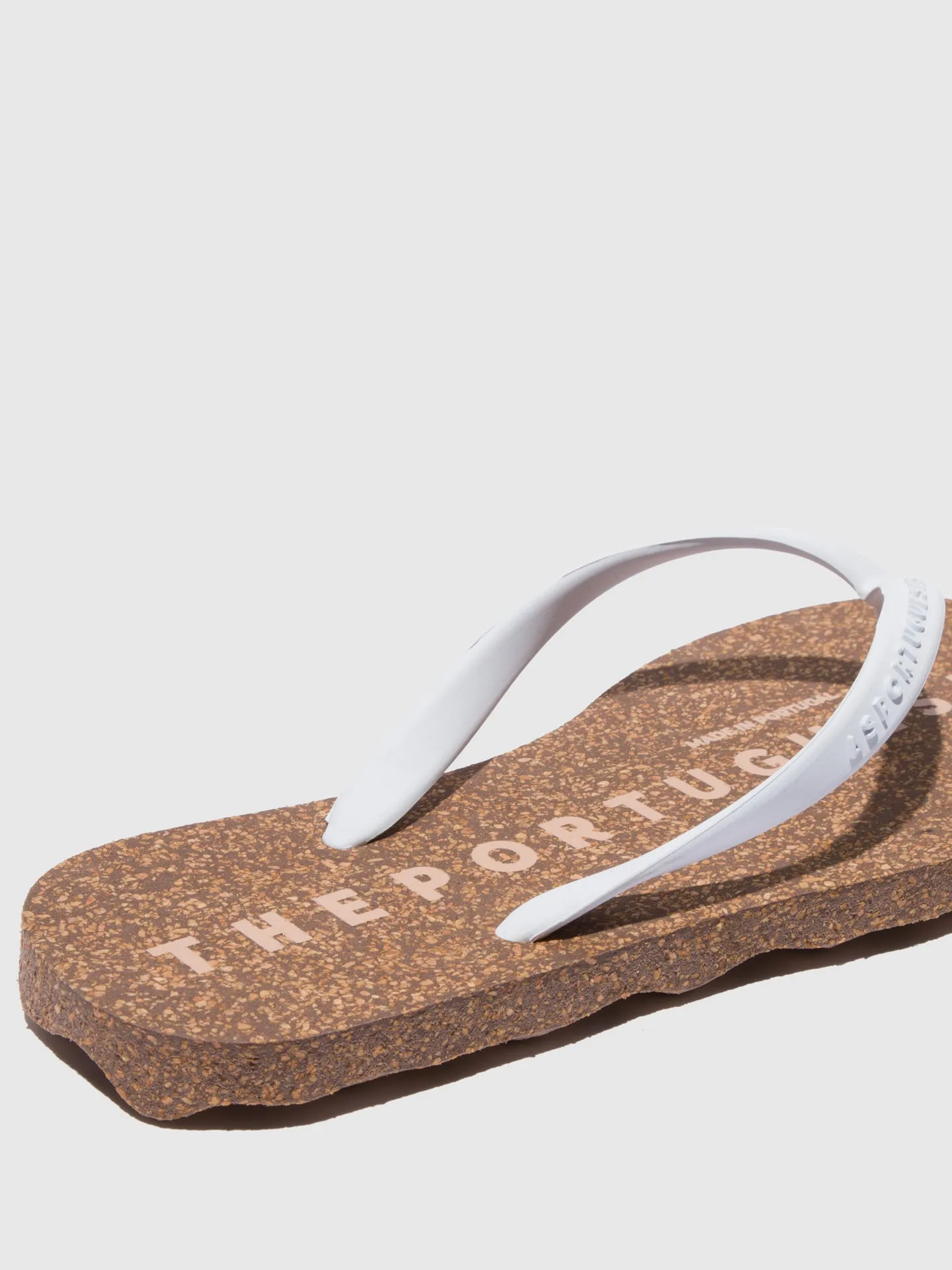 Beach Flip-Flops BASE White & Rubber Strap