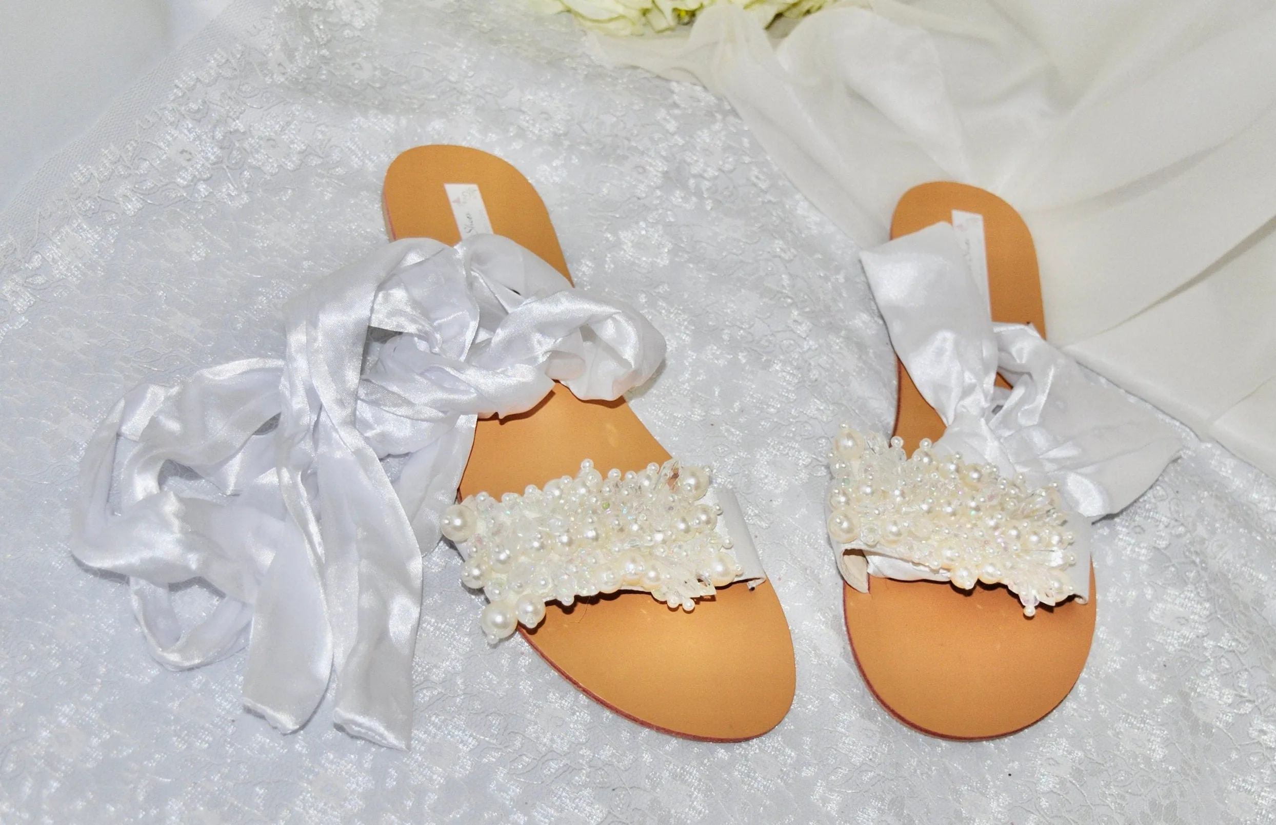 Beach Wedding Sandals, Size UK8/US10