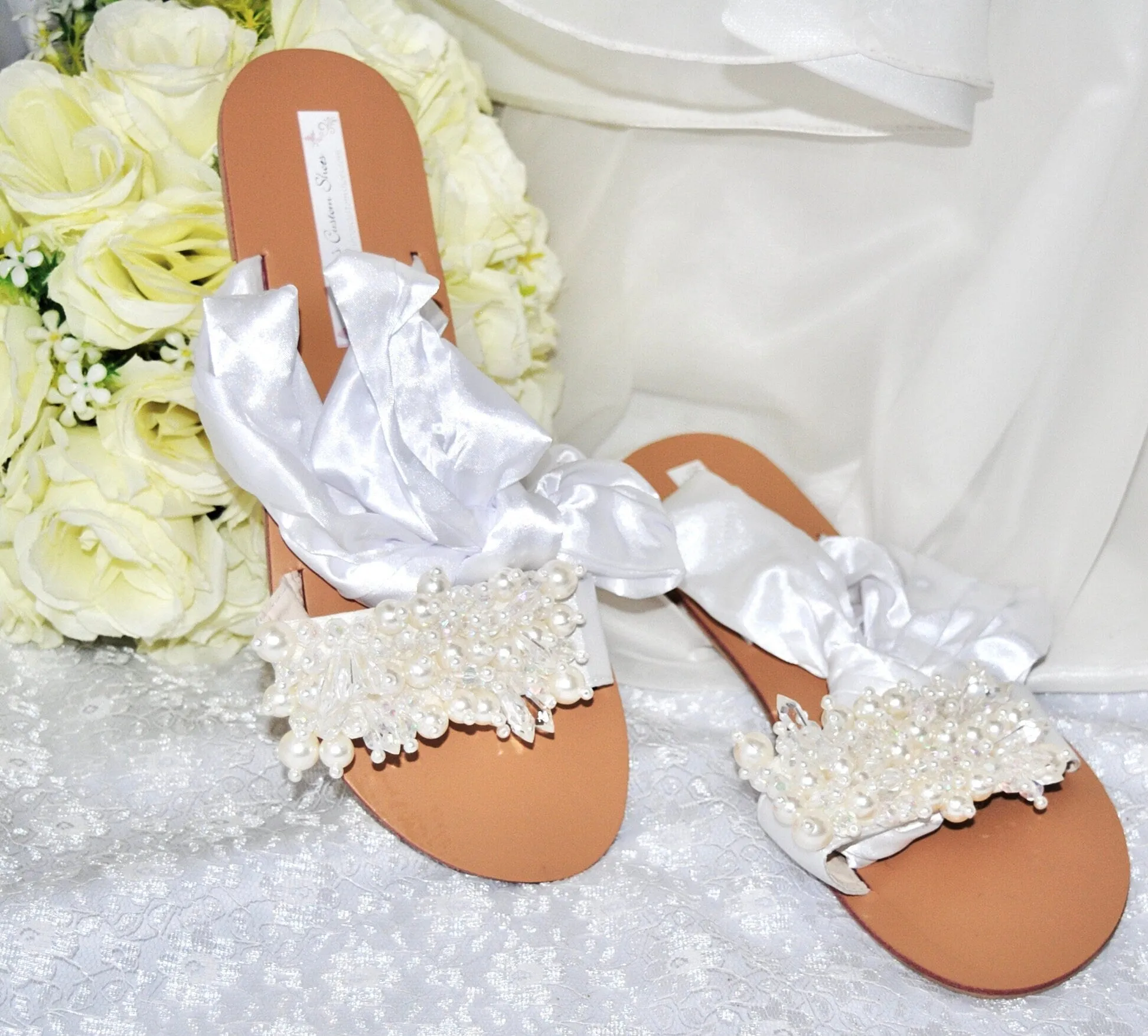 Beach Wedding Sandals, Size UK8/US10
