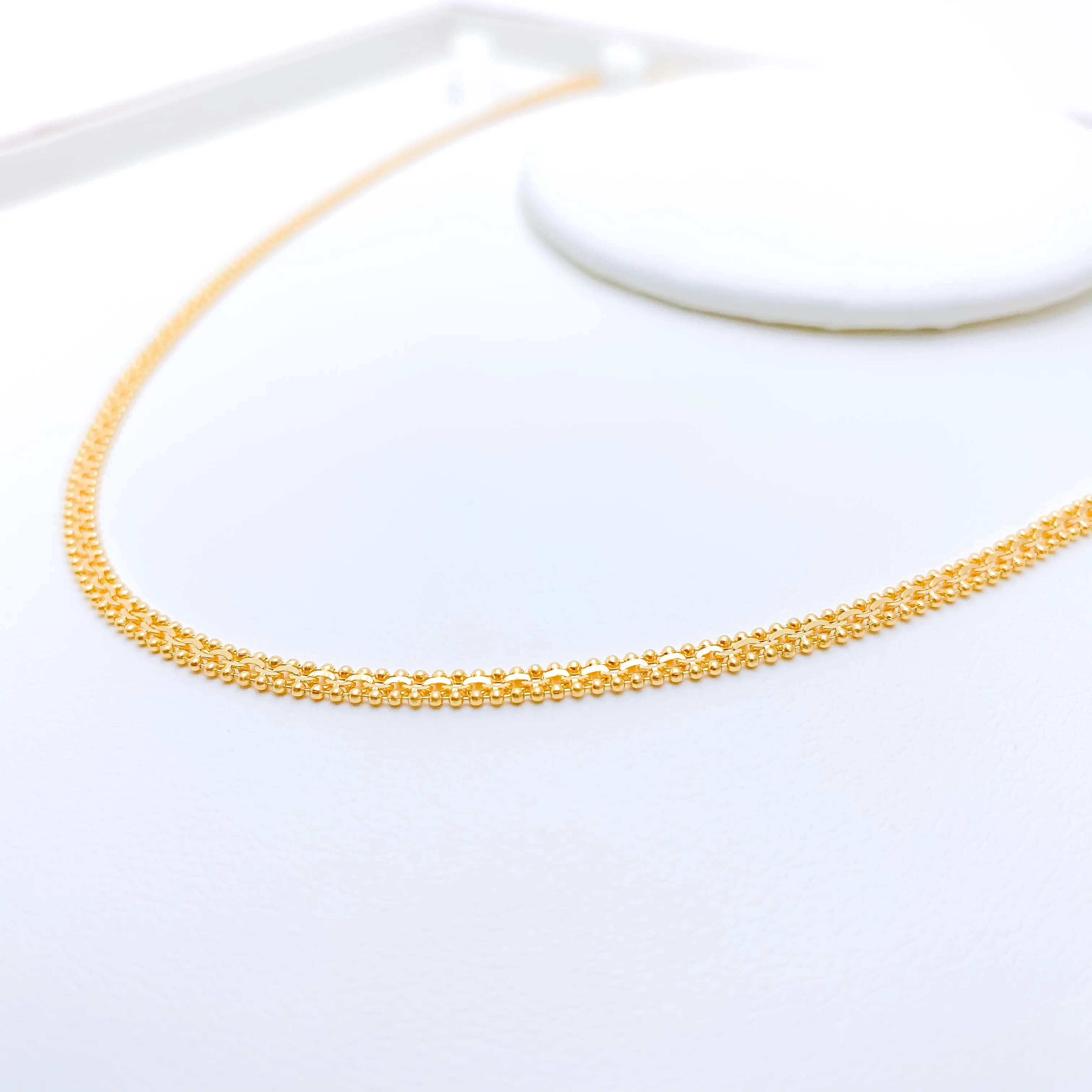 Beaded Flat Chain Necklace - 20"
