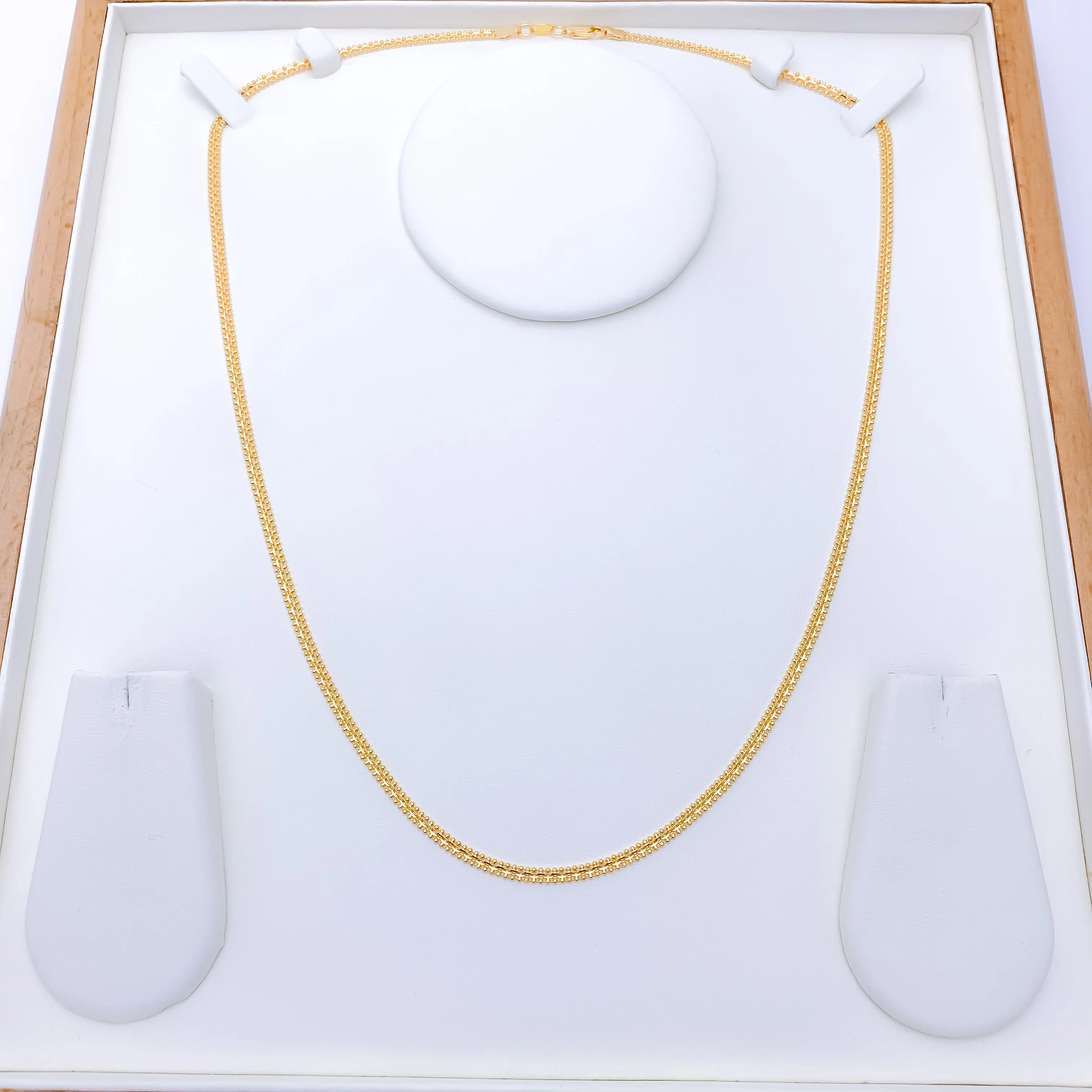 Beaded Flat Chain Necklace - 20"