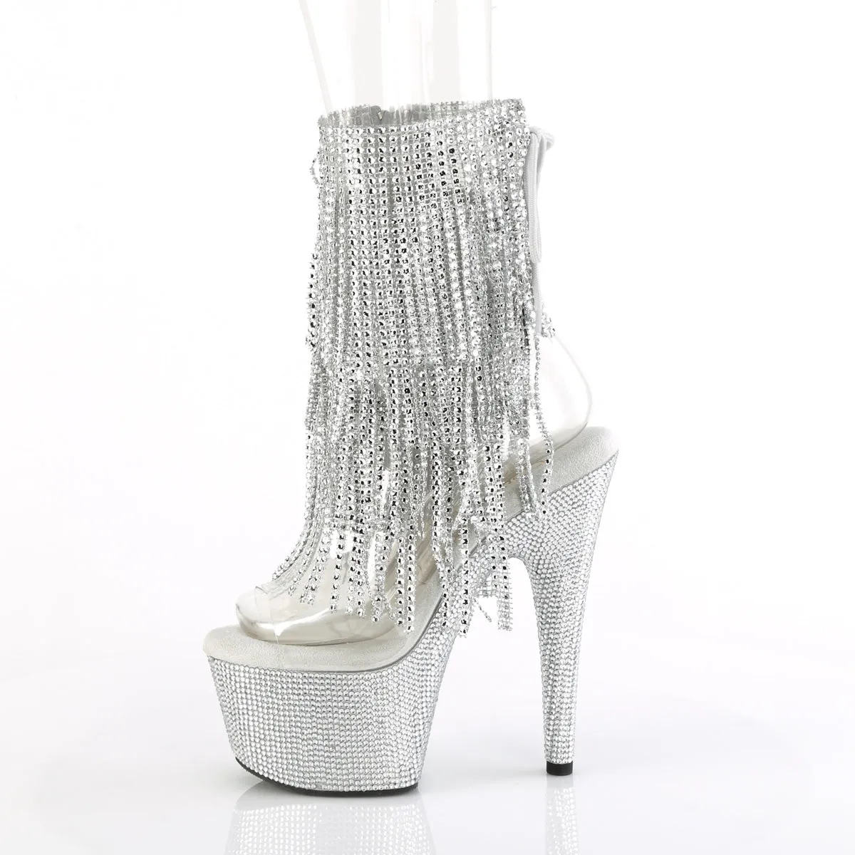 BEJEWELED-1017RSF-7 Pleaser Clear/Silver Sexy Platform Shoes (Pole Dancing Heels)