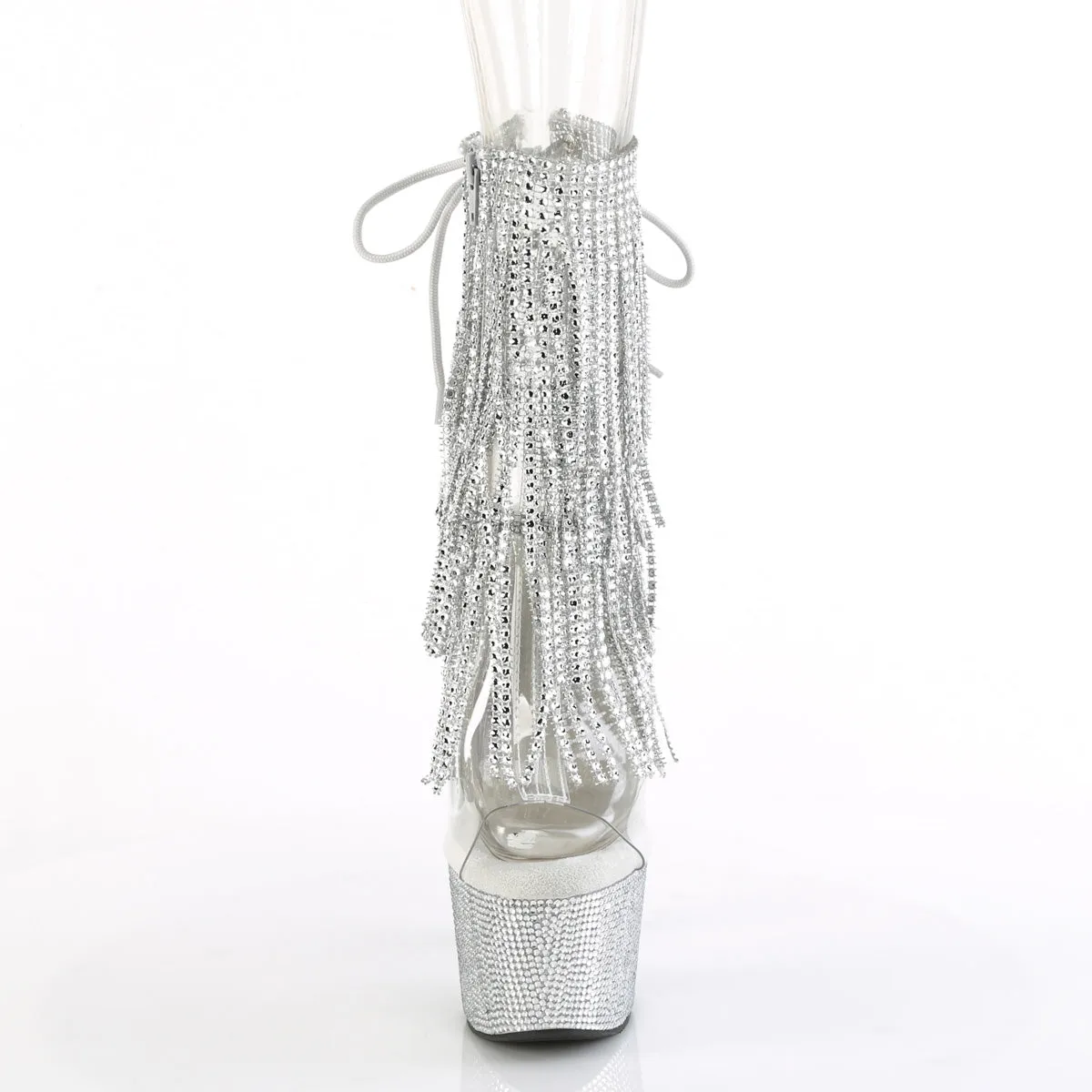 BEJEWELED-1017RSF-7 Pleaser Clear/Silver Sexy Platform Shoes (Pole Dancing Heels)