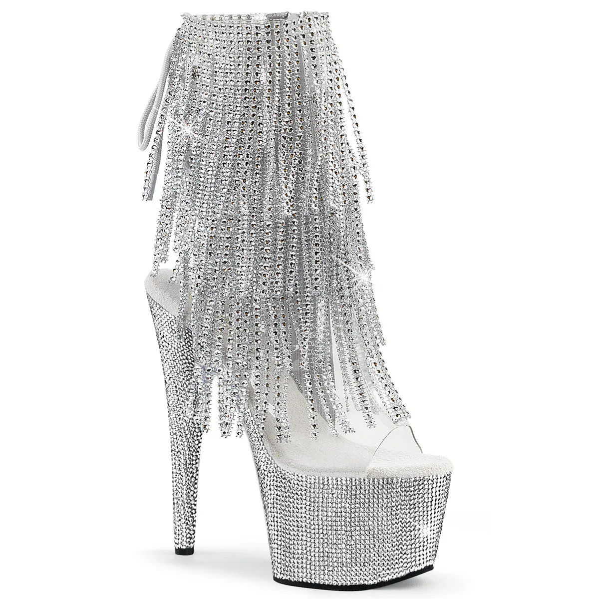 BEJEWELED-1017RSF-7 Pleaser Clear/Silver Sexy Platform Shoes (Pole Dancing Heels)