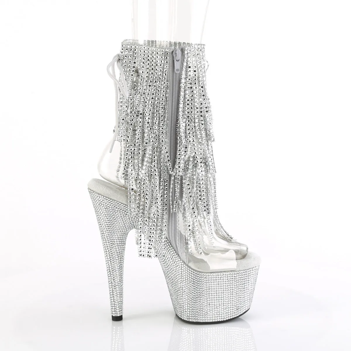 BEJEWELED-1017RSF-7 Pleaser Clear/Silver Sexy Platform Shoes (Pole Dancing Heels)