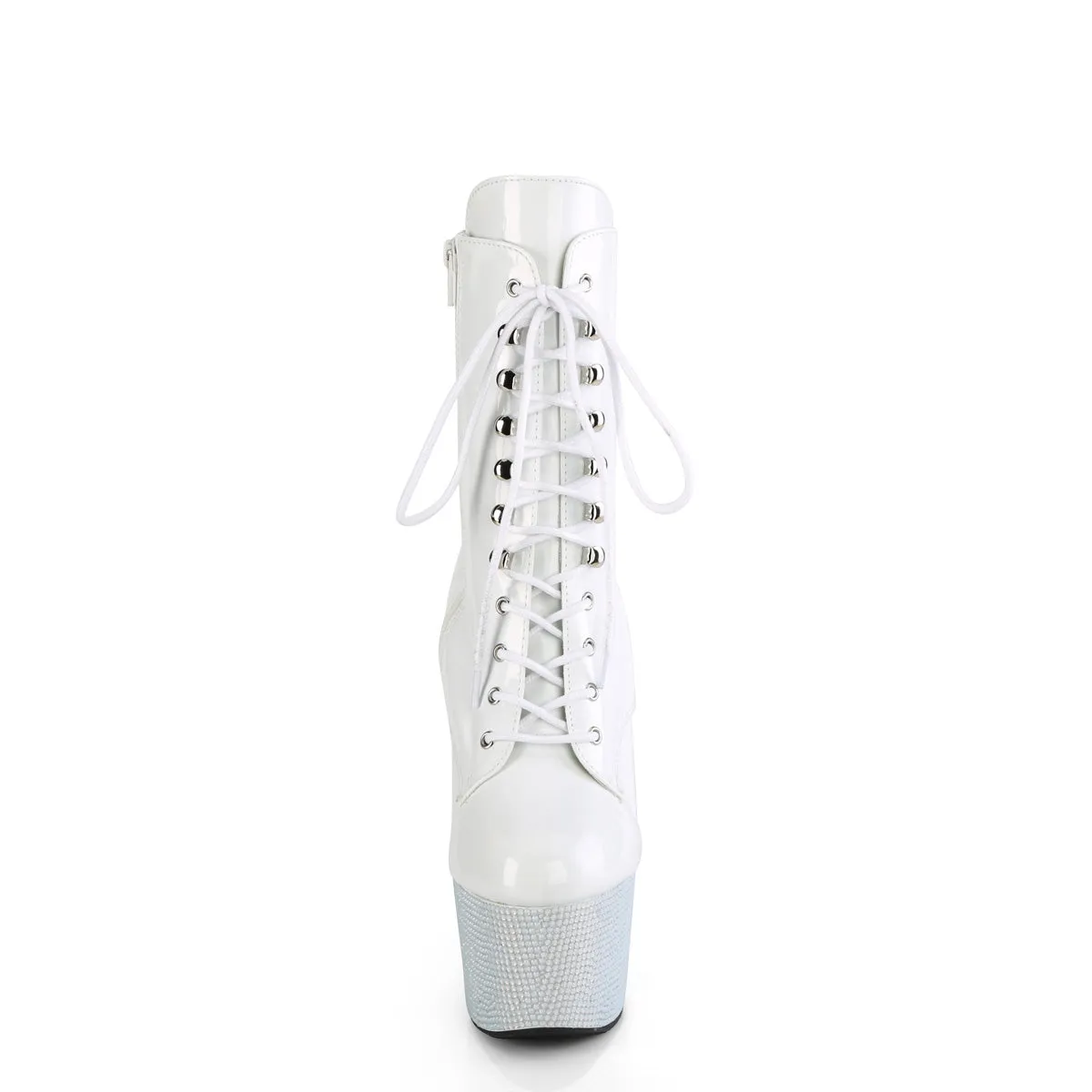 BEJEWELED-1020-7 Pleaser White Holo Patent Sexy Platform Shoes (Pole Dancing Heels)