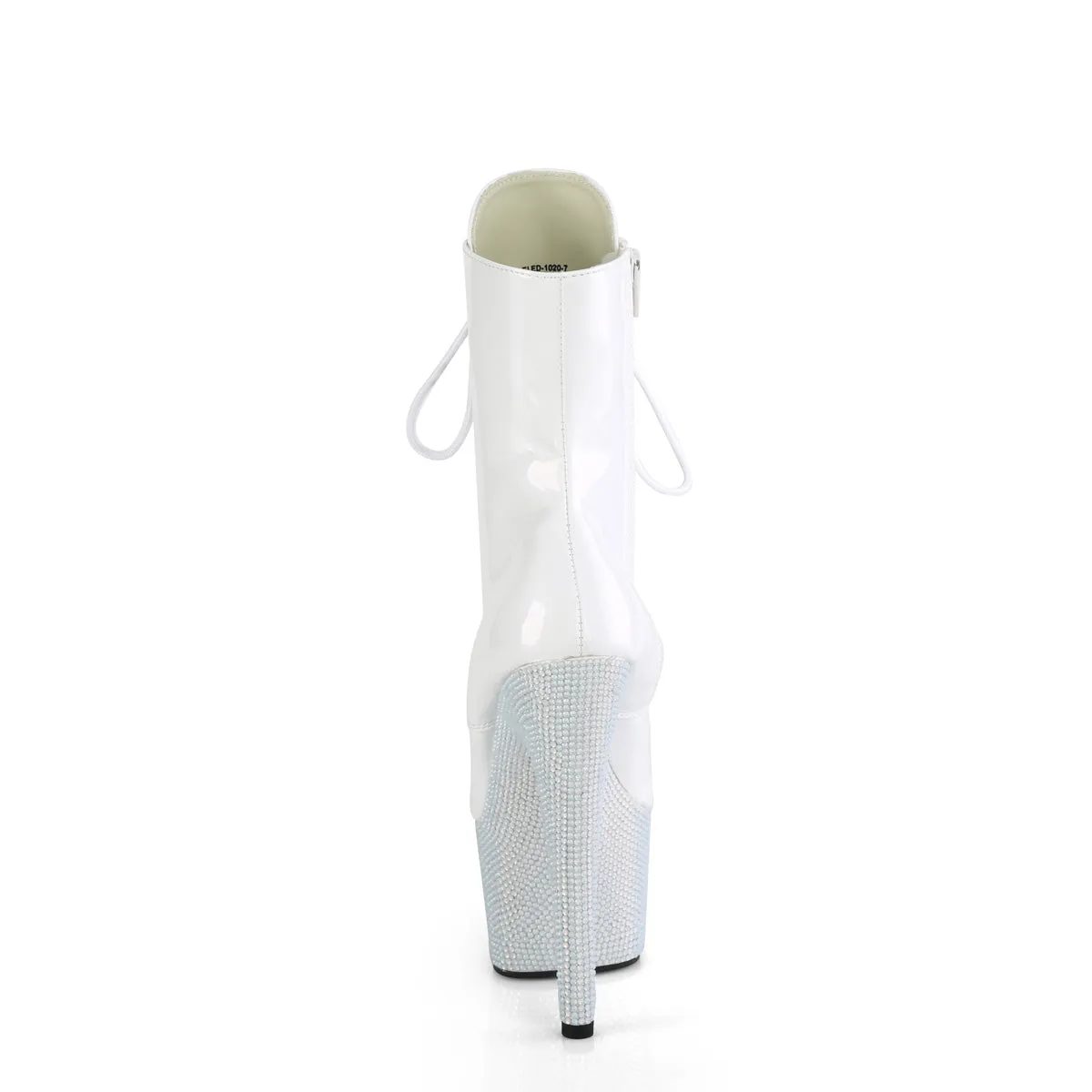BEJEWELED-1020-7 Pleaser White Holo Patent Sexy Platform Shoes (Pole Dancing Heels)