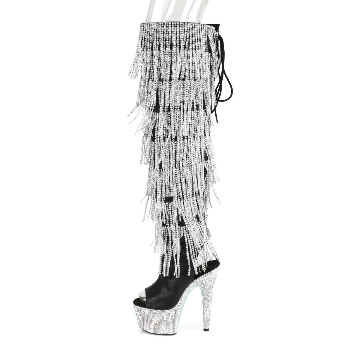 BEJEWELED-3019RSF-7 Pleaser Black Faux Leather Sexy Platform Shoes (Pole Dancing Heels)