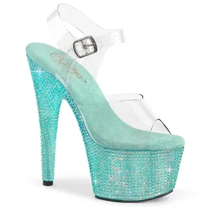 BEJEWELED-708RRS Pleaser Clear/Aqua Sexy Platform Shoes (Pole Dancing Heels)