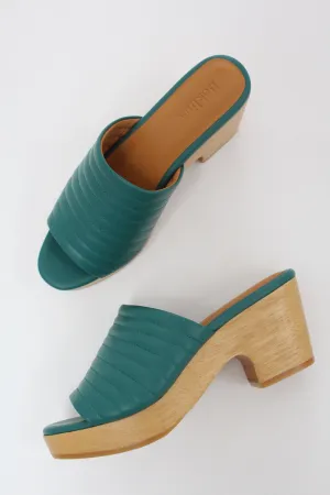 Beklina Ribbed Clog Open Toe Cypress