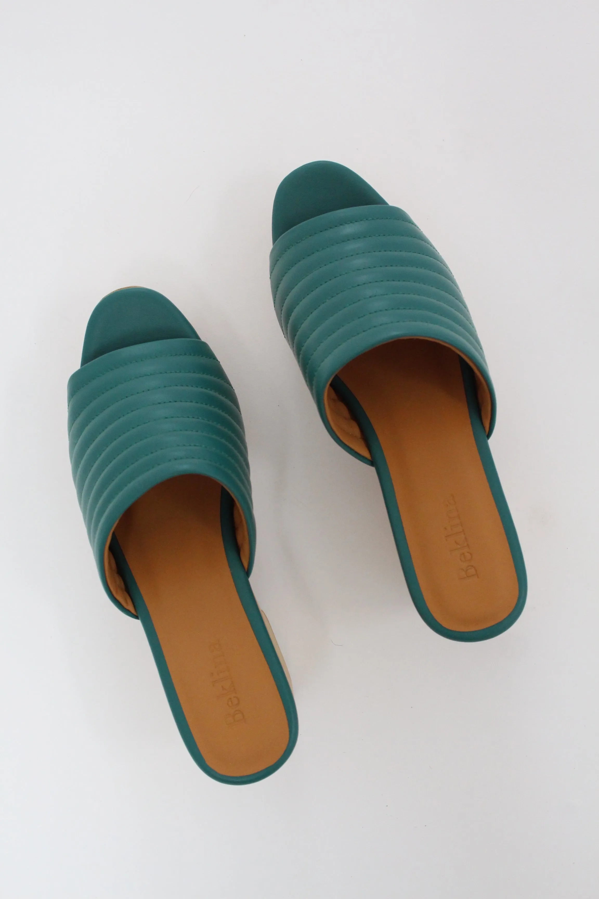 Beklina Ribbed Clog Open Toe Cypress