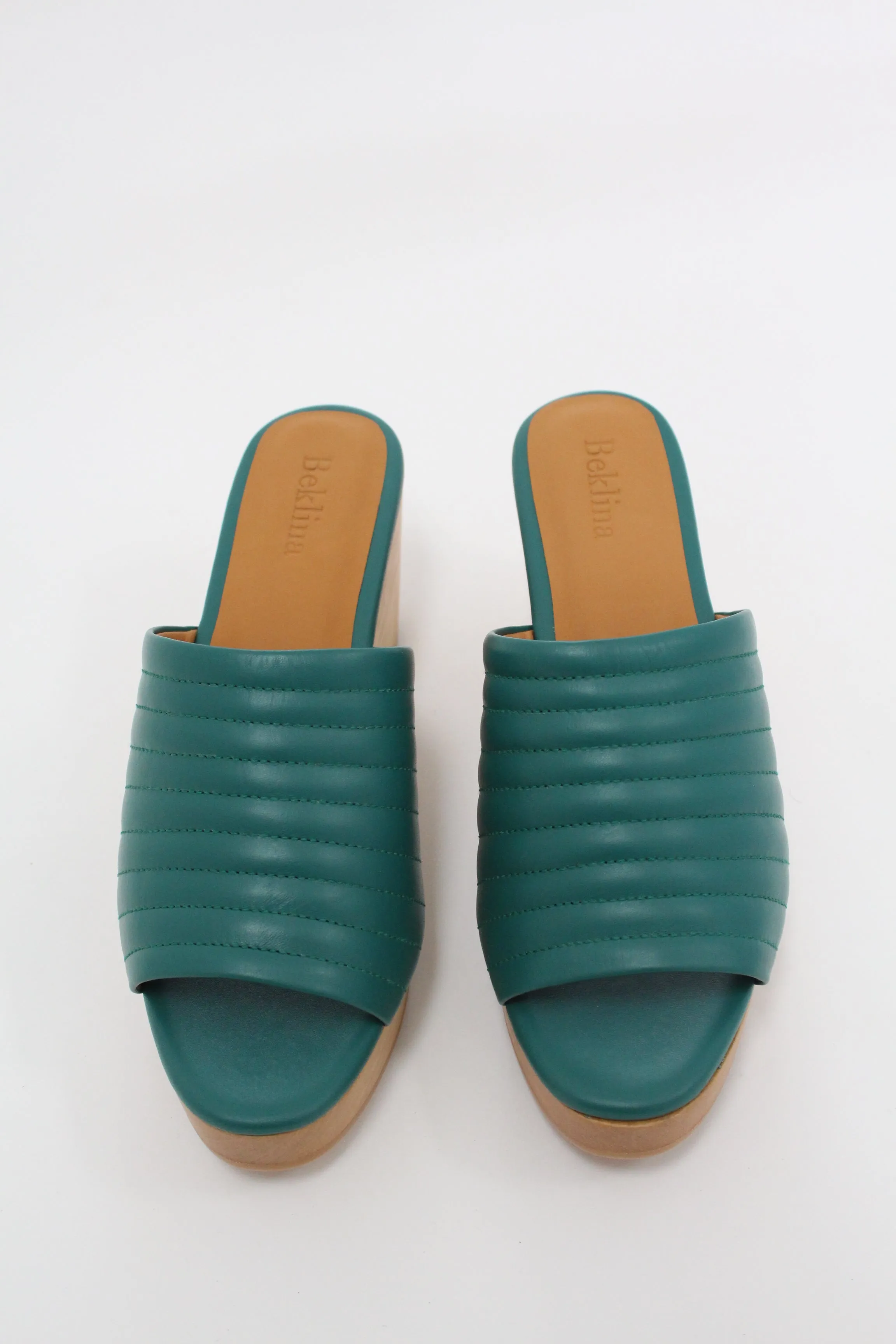 Beklina Ribbed Clog Open Toe Cypress