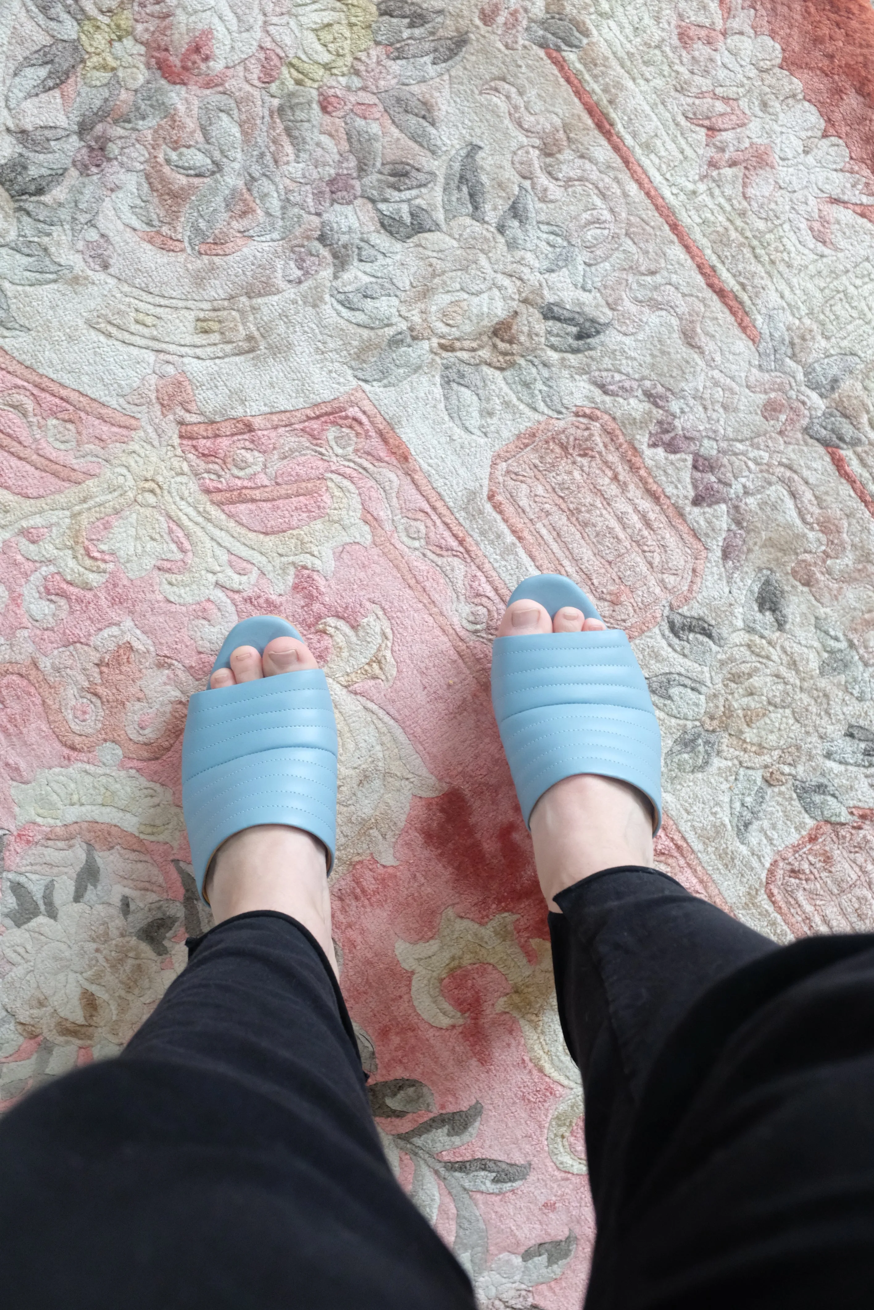Beklina Ribbed Clog Open Toe Sky