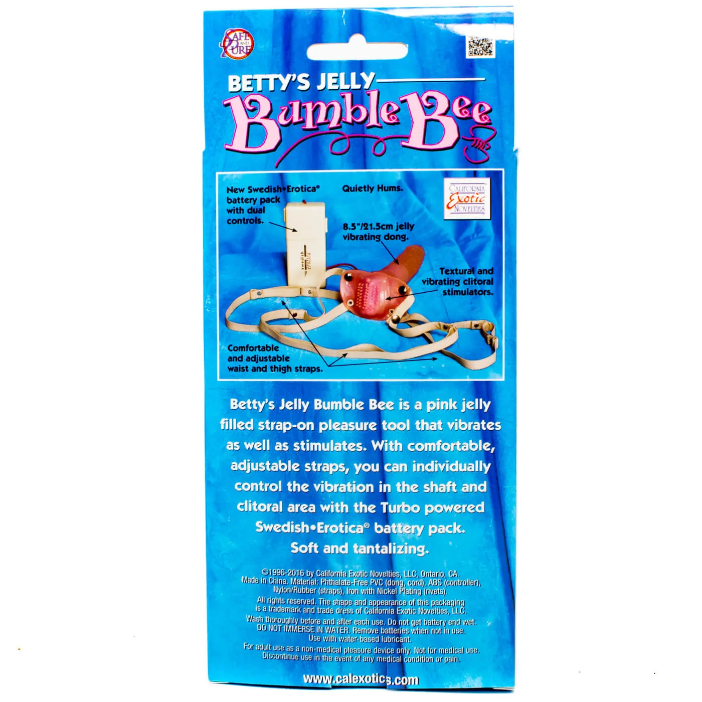 Betty's Jelly Bumble Bee Vibrating Strap On