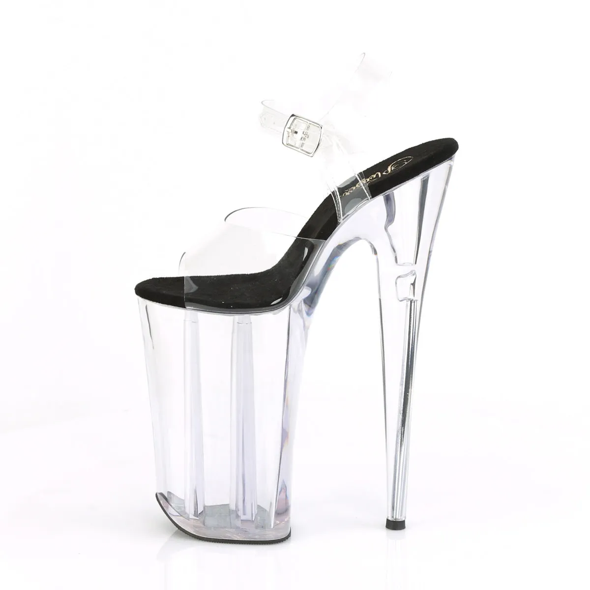BEYOND-008 Pleaser Clear/Black Sexy Platform Shoes (Pole Dancing Heels)