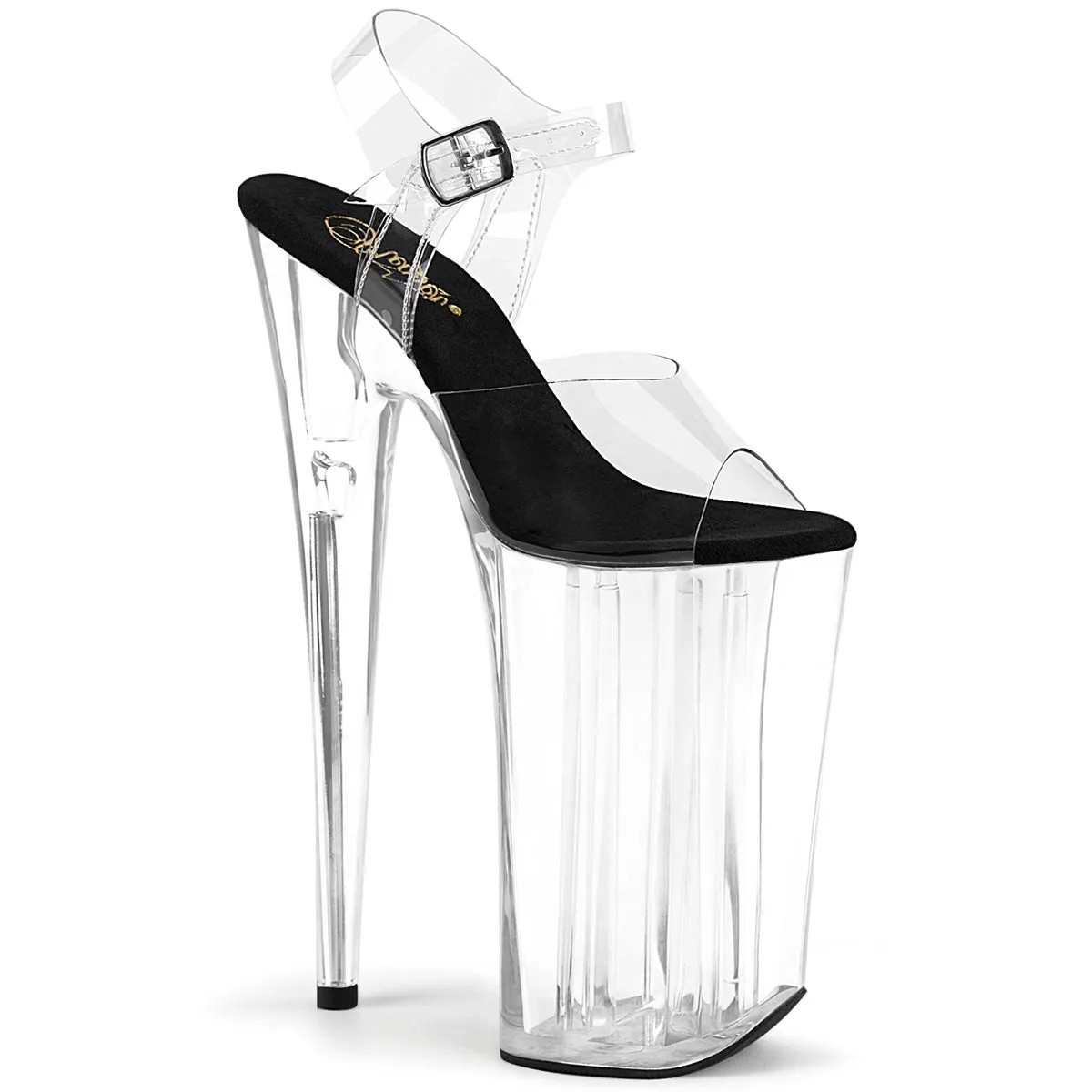 BEYOND-008 Pleaser Clear/Black Sexy Platform Shoes (Pole Dancing Heels)
