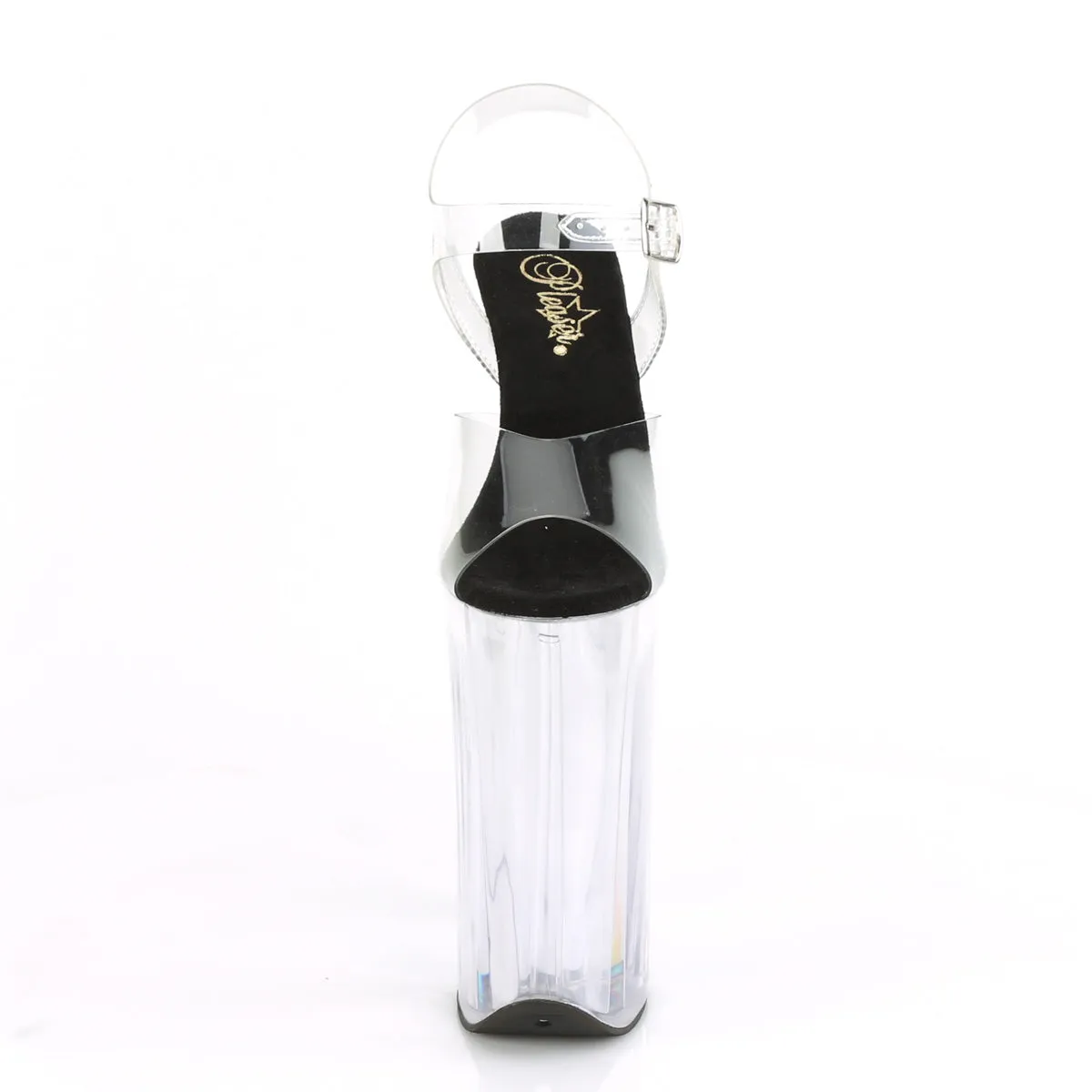 BEYOND-008 Pleaser Clear/Black Sexy Platform Shoes (Pole Dancing Heels)