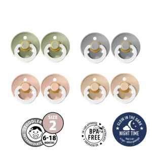 BIBS Pacifier Round GLOW 2pk