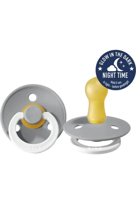 BIBS Pacifier Round GLOW 2pk
