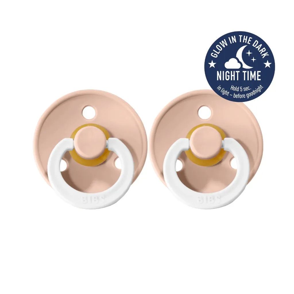 BIBS Pacifier Round GLOW 2pk