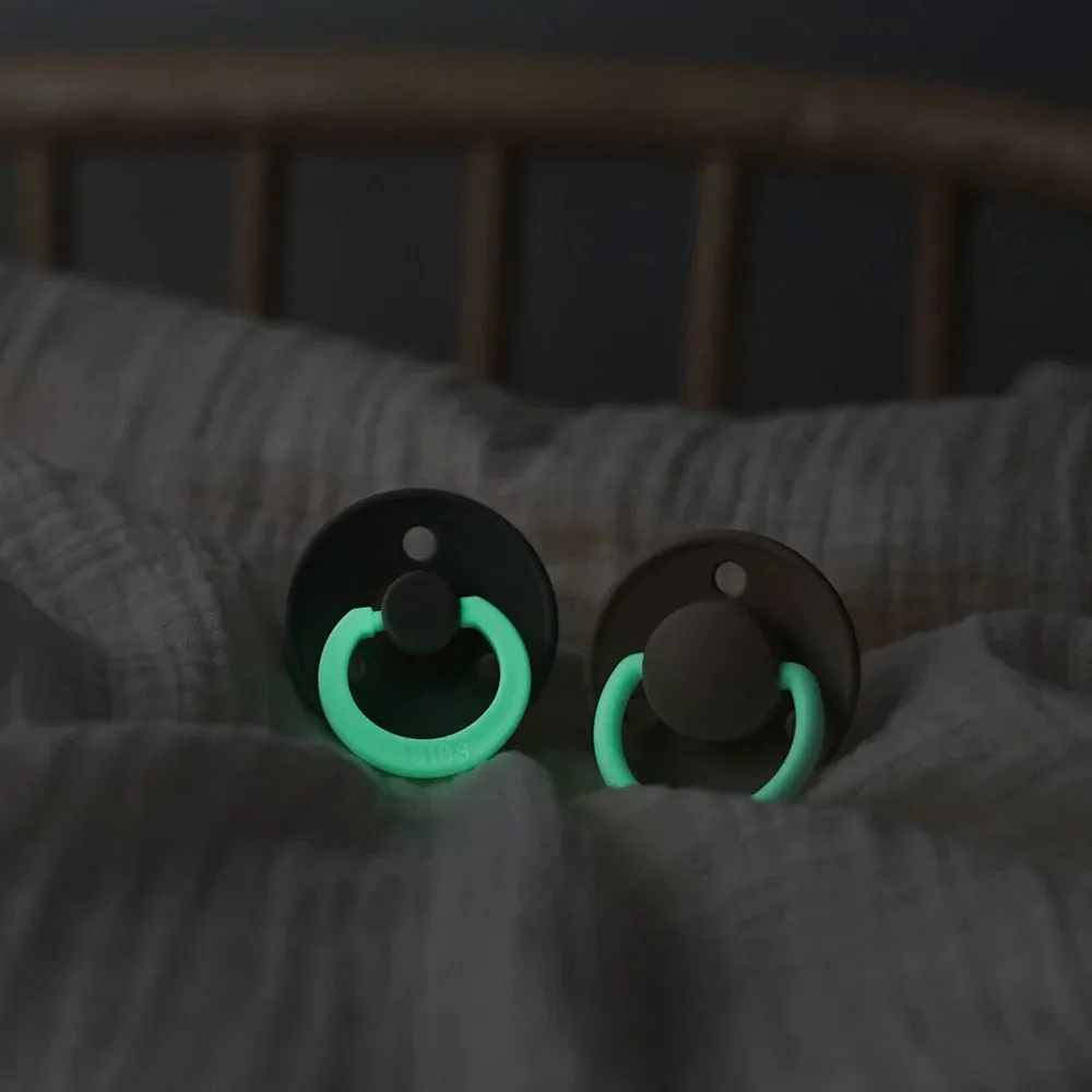 BIBS Pacifier Round GLOW 2pk