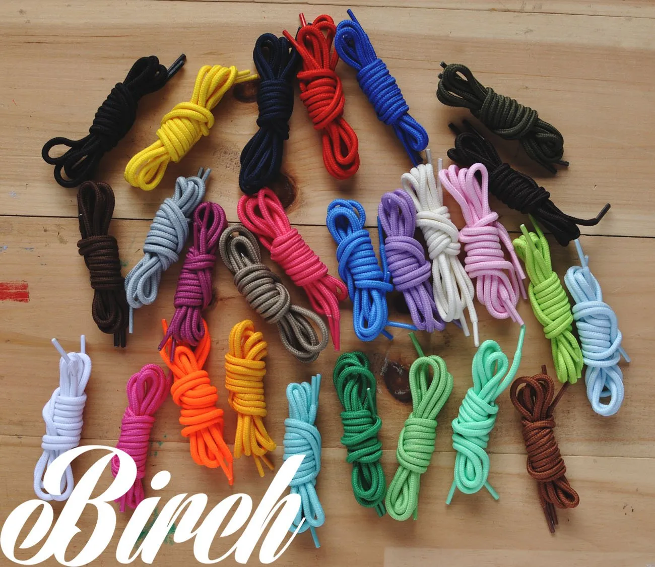 BIRCH's Round Shoelaces 27 Colors 3/16" Thick Shoe Laces 4 Different Lengths … 29.5"(75cm) S Azure