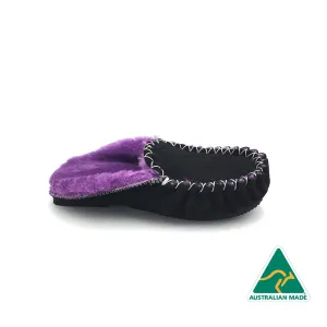 Black & Purple Moccasin Scuffs
