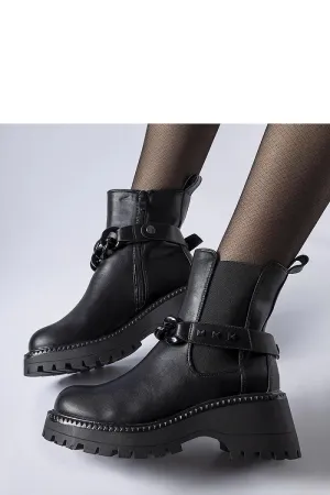 Black ankle boots with a massive sole