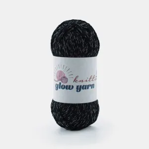 BLACK Glow in the dark fluorescent crochet yarn