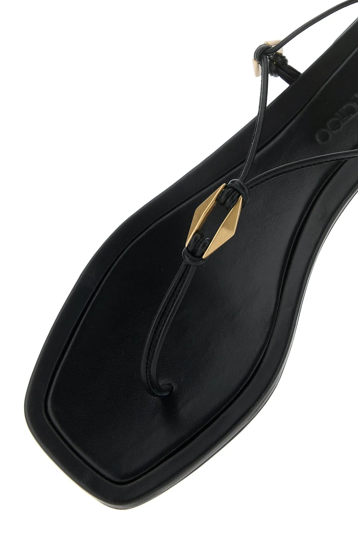 Black nappa leather Onyxia thong sandals