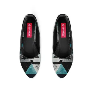Black Round Toe Shoe Ice Triangles
