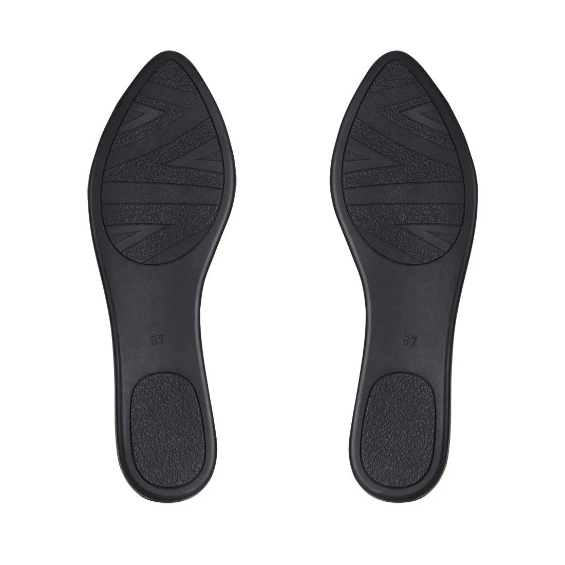 Black Round Toe Shoe Ice Triangles