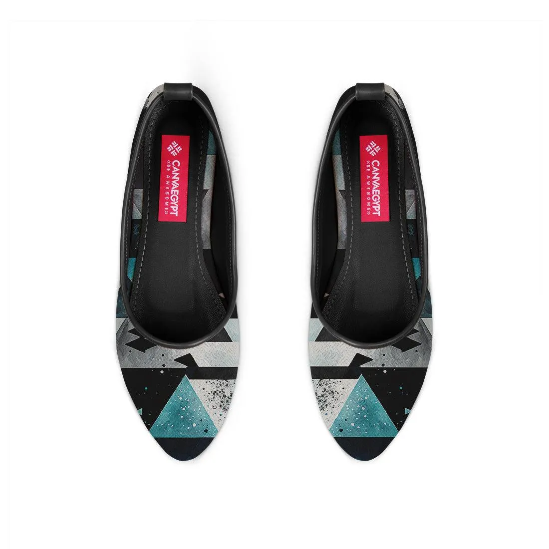 Black Round Toe Shoe Ice Triangles