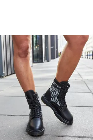 Black trappers decorated with the monogram