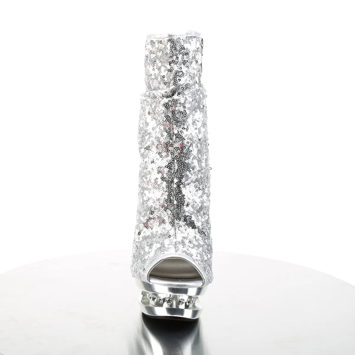 BLONDIE-R-1008 Pleaser Silver Sequins Sexy Platform Shoes (Pole Dancing Heels)