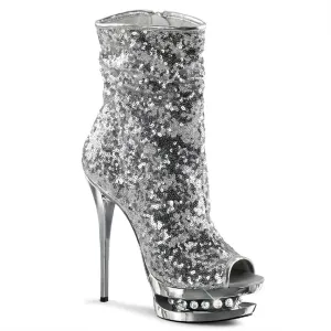BLONDIE-R-1008 Pleaser Silver Sequins Sexy Platform Shoes (Pole Dancing Heels)