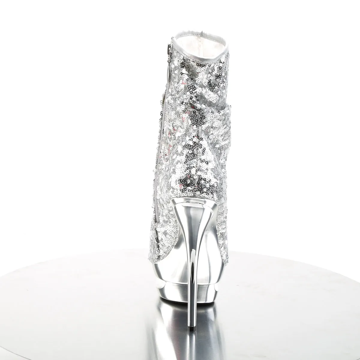 BLONDIE-R-1008 Pleaser Silver Sequins Sexy Platform Shoes (Pole Dancing Heels)