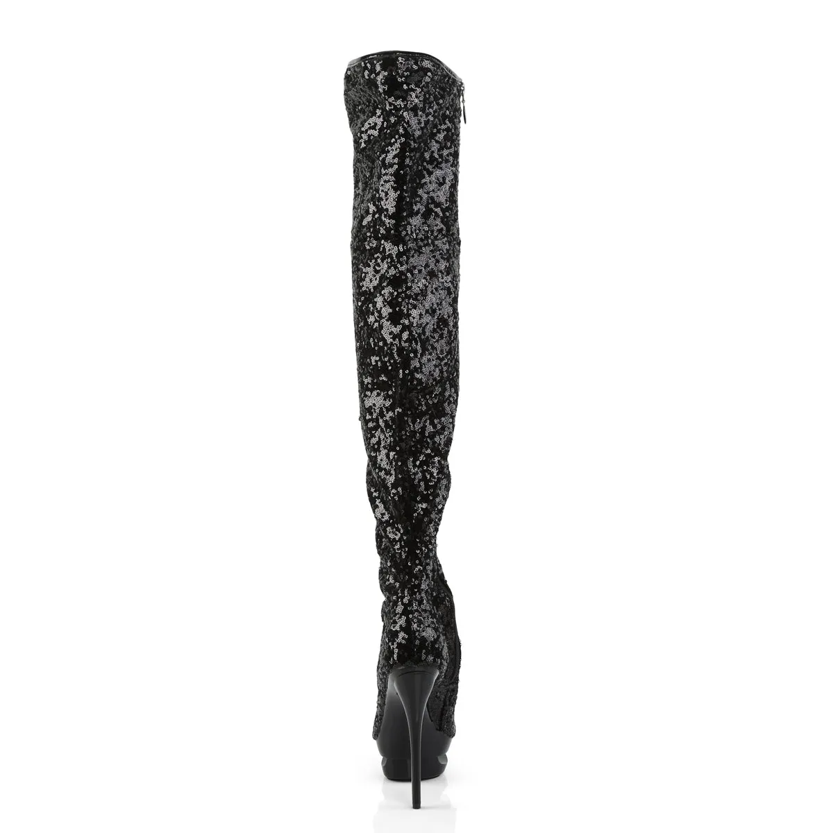 BLONDIE-R-3011 Pleaser Black Sequins Sexy Platform Shoes (Pole Dancing Heels)