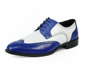 Bolano Elwyn Royal Blue Men's Pu Leather Derby Shoes