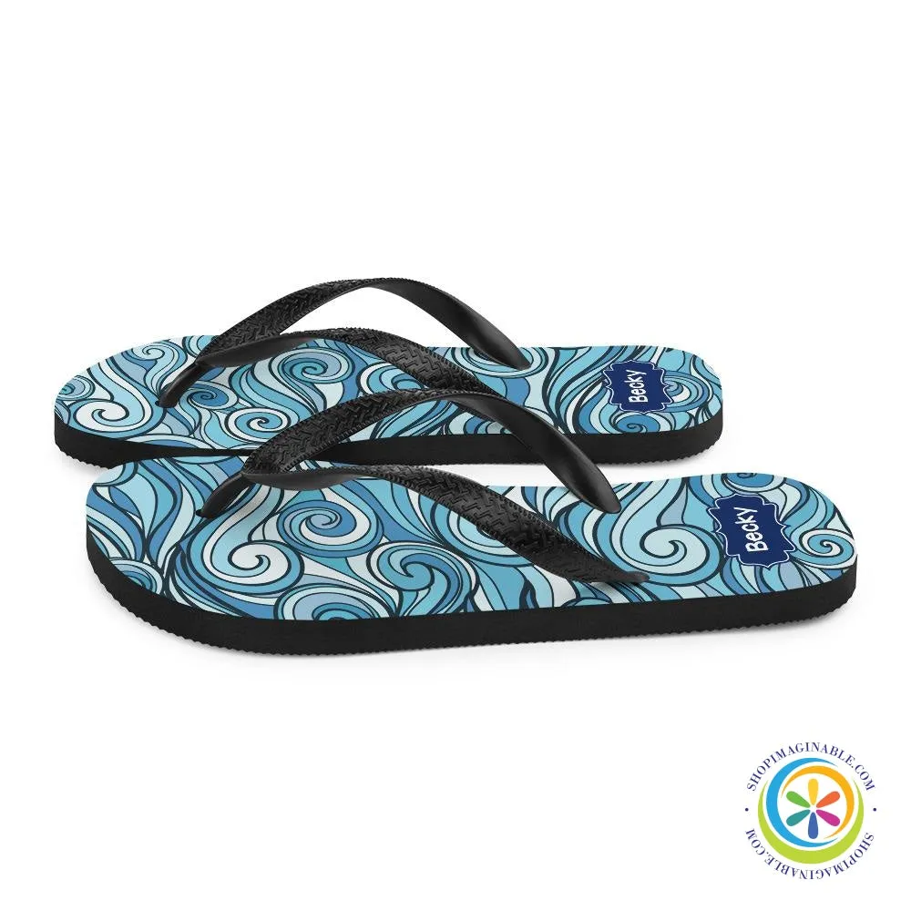 Bold Waves Personalized Flip-Flops