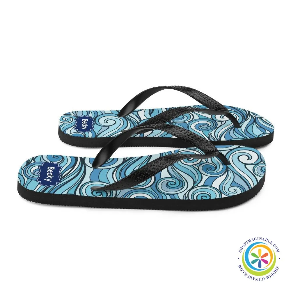 Bold Waves Personalized Flip-Flops