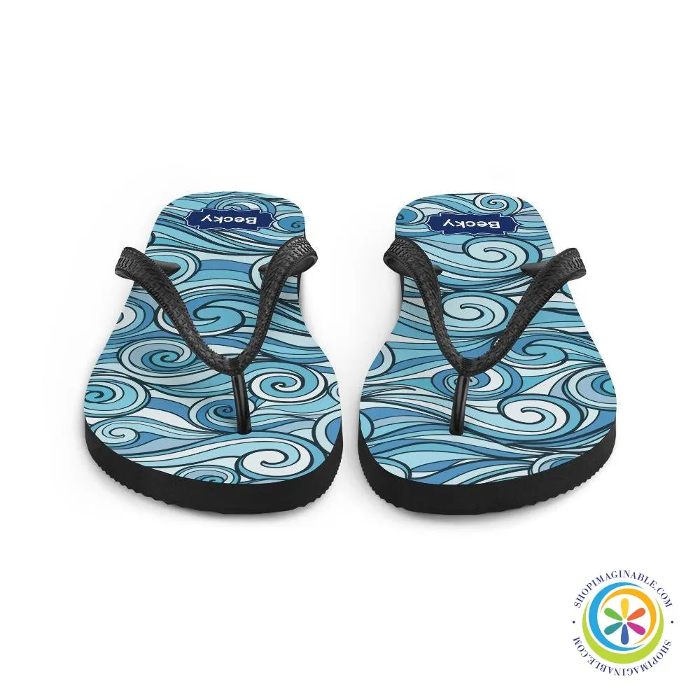 Bold Waves Personalized Flip-Flops