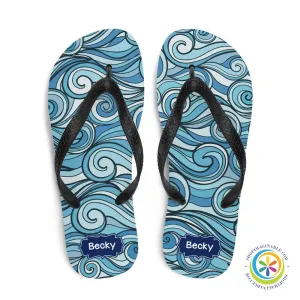 Bold Waves Personalized Flip-Flops
