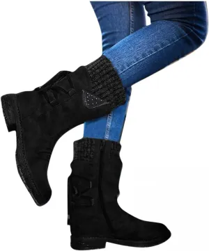 Booties for Women Winter Hiking Boots Keep Warm Anti-Slip Soft Sole Warm Fur Lined Winter Ankle Booties