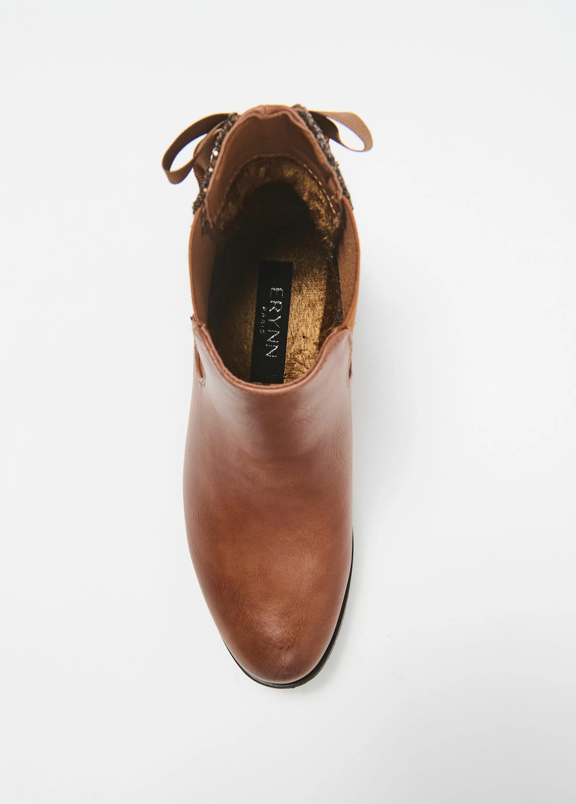 Boots Chelsea talon pailletté avec noeud